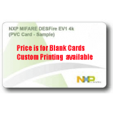 MIFARE® DESFire® 4k EV1 Blank PVC Cards - 100 pack